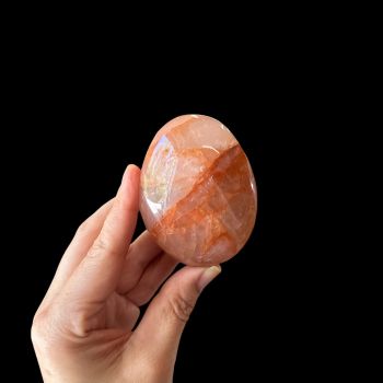 Hematoidal Quartz Red Palm Stone